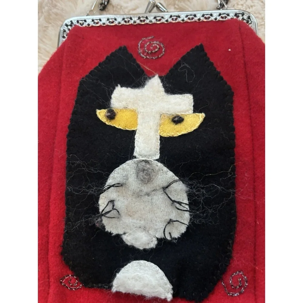 Sassy Cats Felt Cat Purse Purr-Fect Craft Projects Sheila Haynes Hand Made